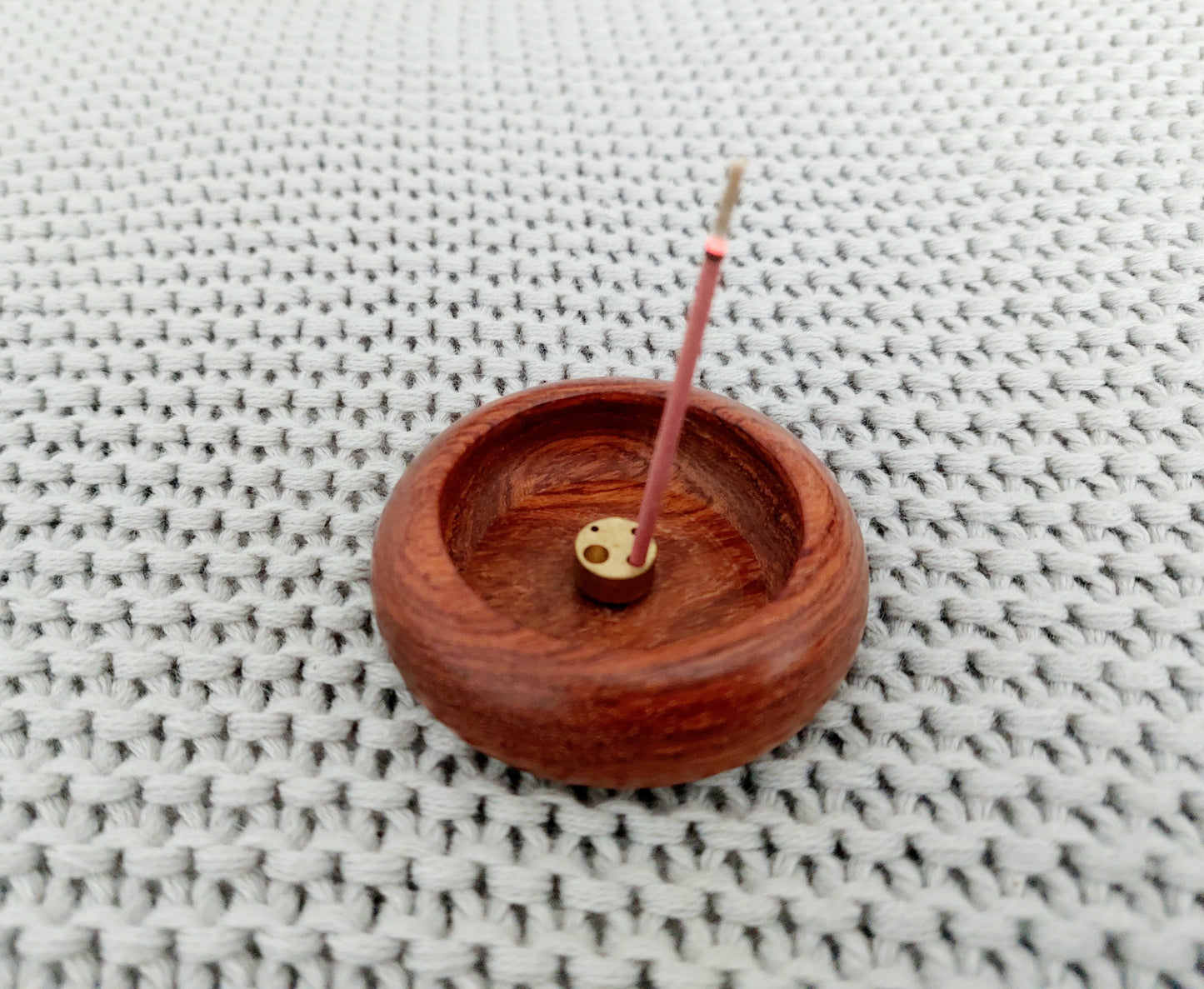 Mini Wooden Round Bowl Shape Insence Stick Holder/Burner