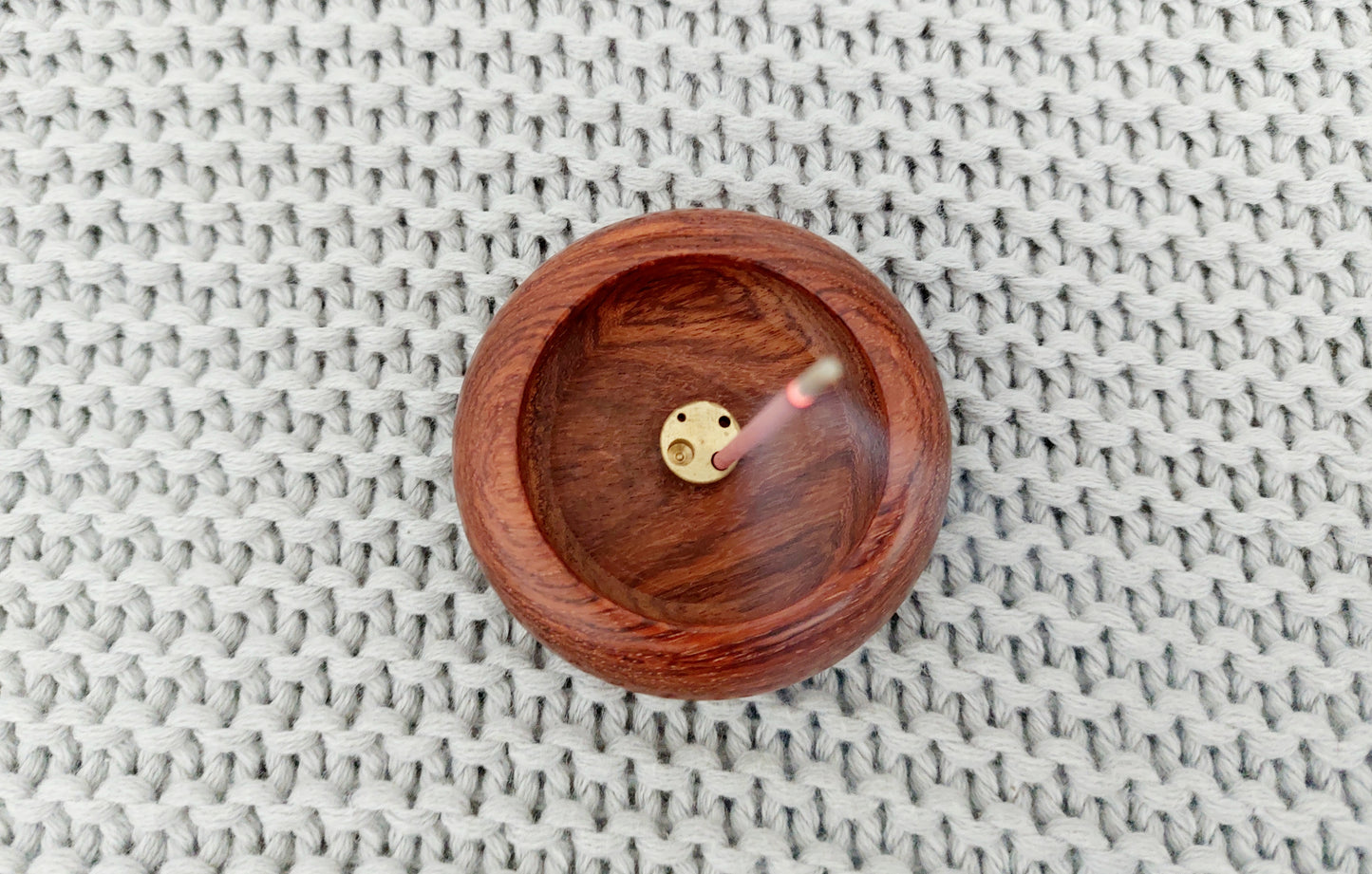 Mini Wooden Round Bowl Shape Insence Stick Holder/Burner