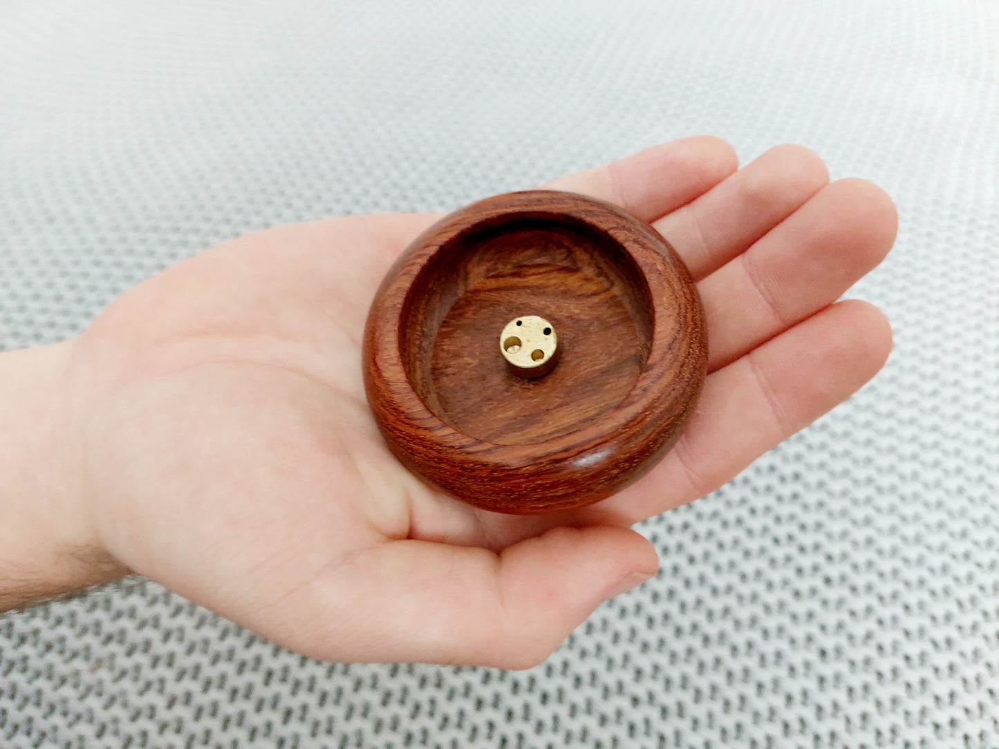 Mini Wooden Round Bowl Shape Insence Stick Holder/Burner
