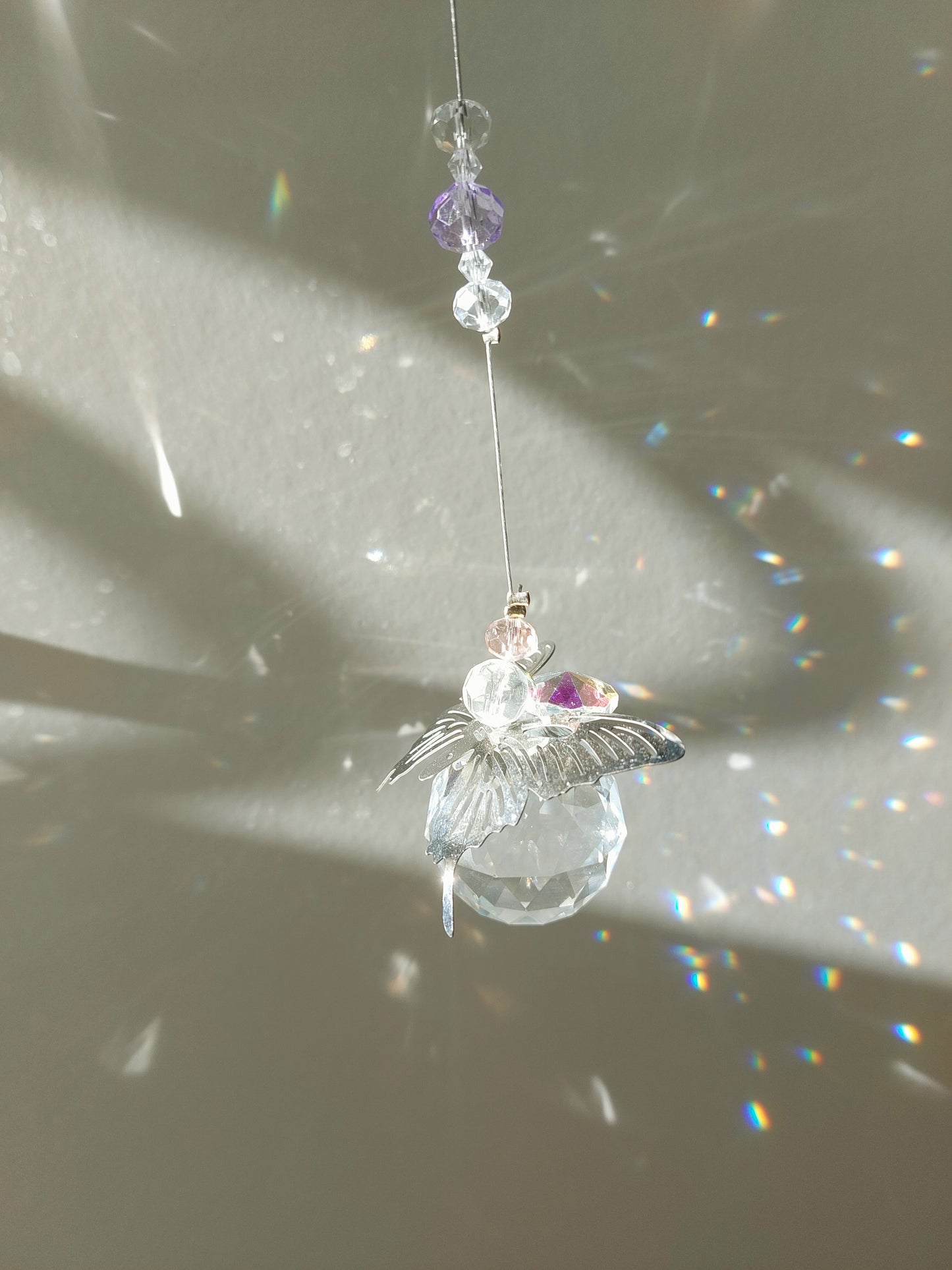 Butterfly Suncatcher Hanging Crystals Prism Rainbow Maker