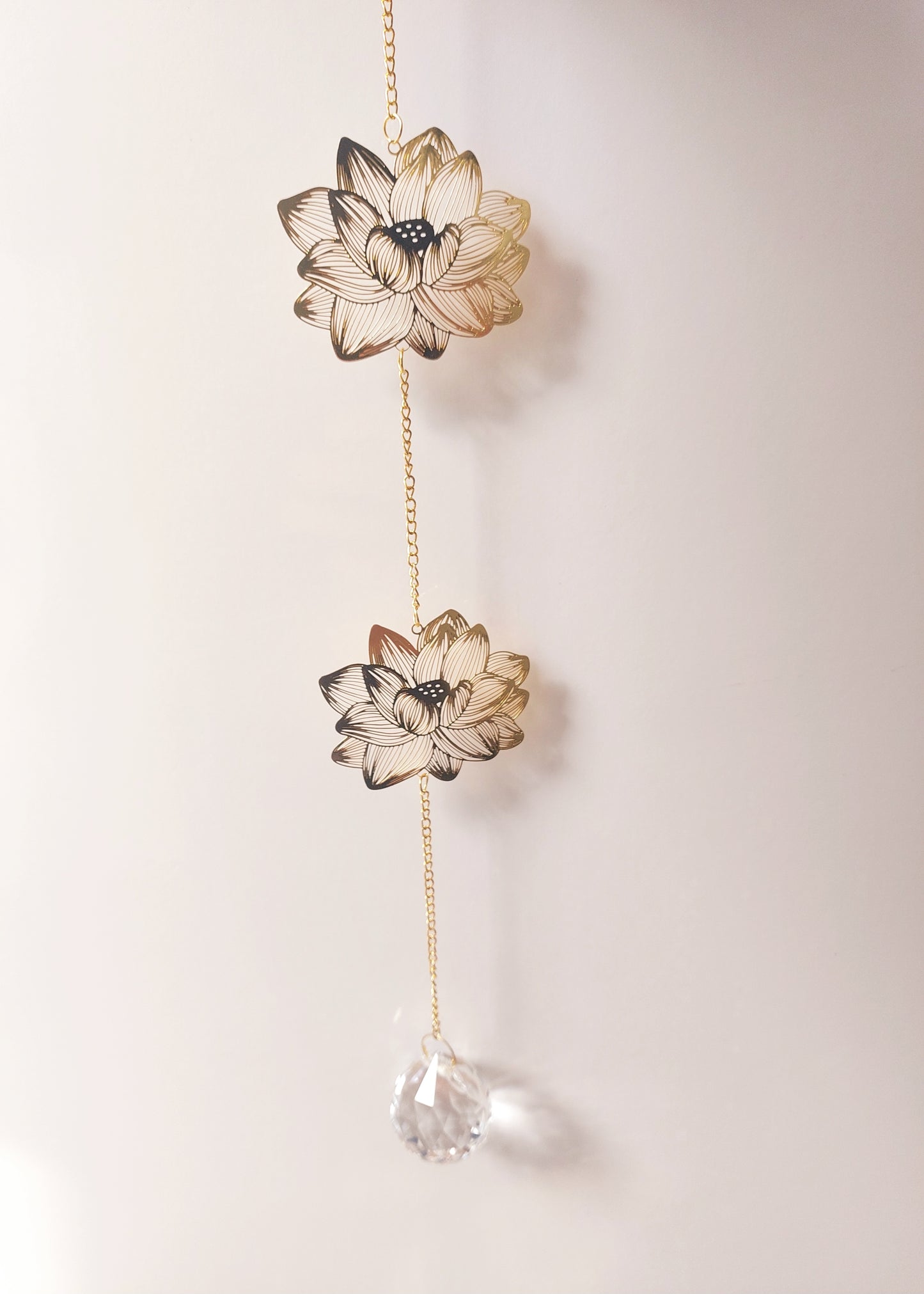 Lotus leaves Suncatcher Hanging Crystals Prism Rainbow Maker