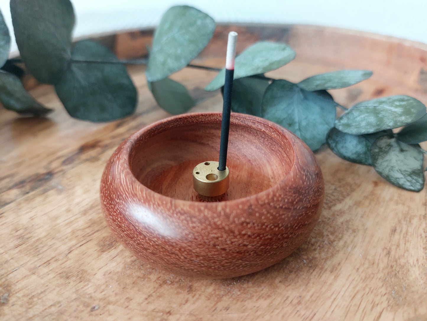 Mini Wooden Round Bowl Shape Insence Stick Holder/Burner