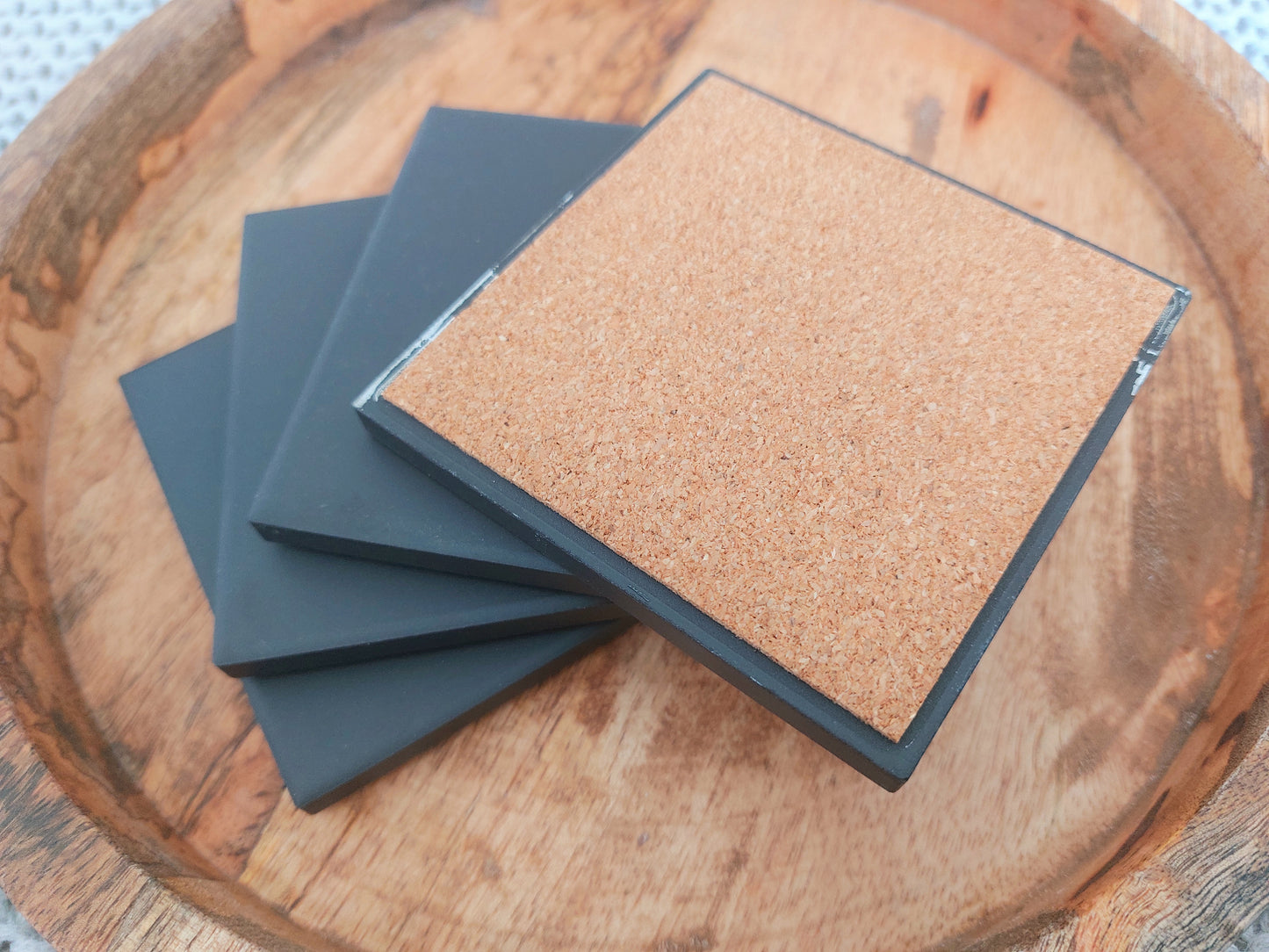 Ceramic Matte Black Coasters