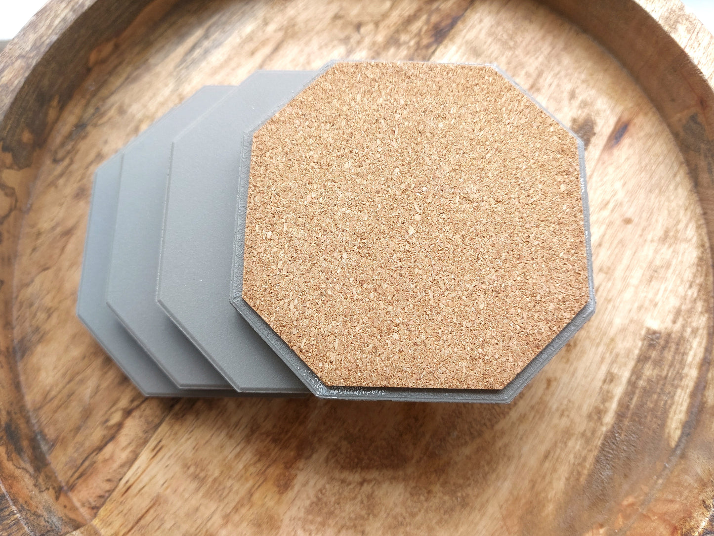 Ceramic Matte Grey Octagon Coasters
