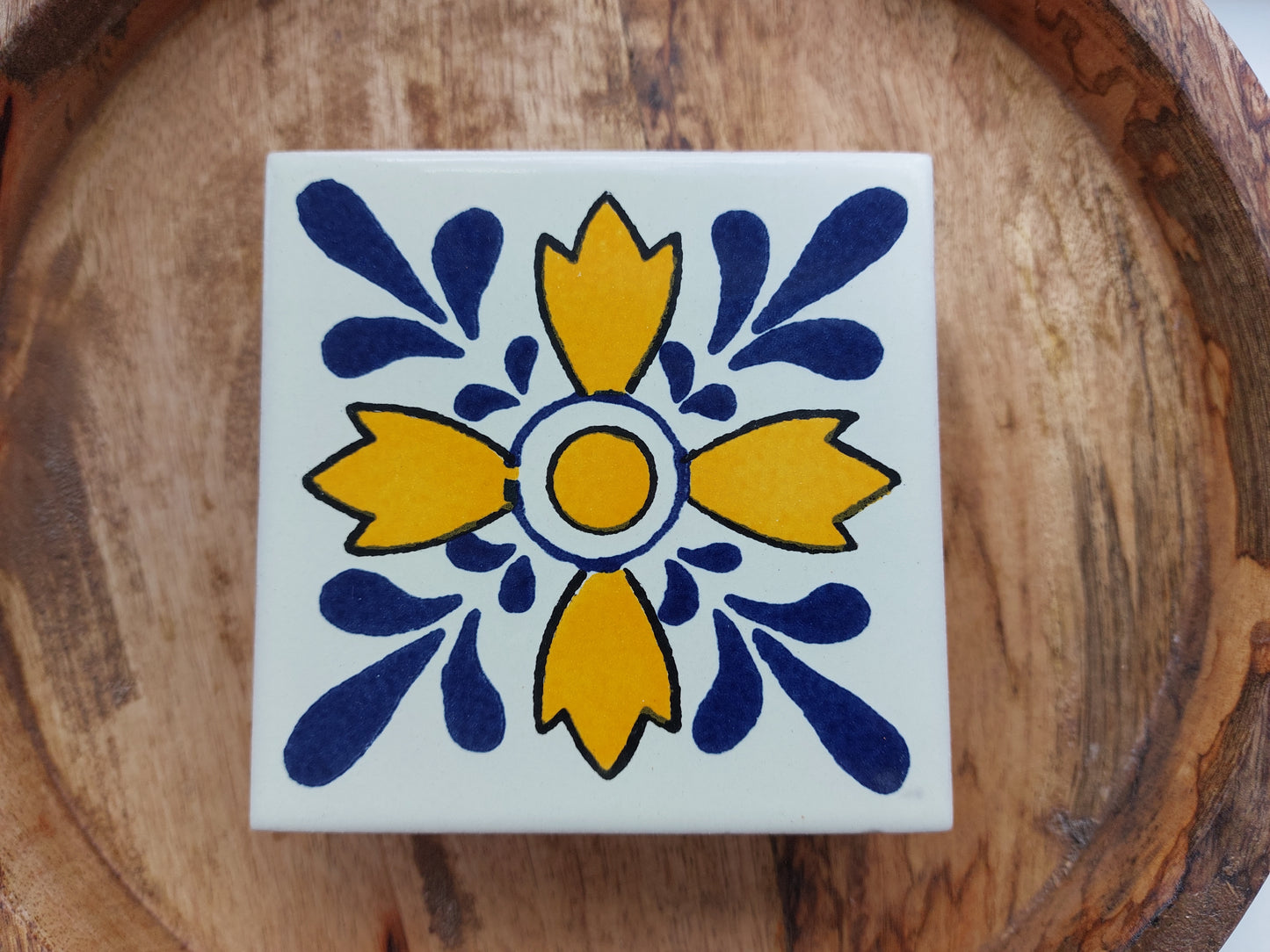 Ceramic Mix Blue, Yellow and White Coasters