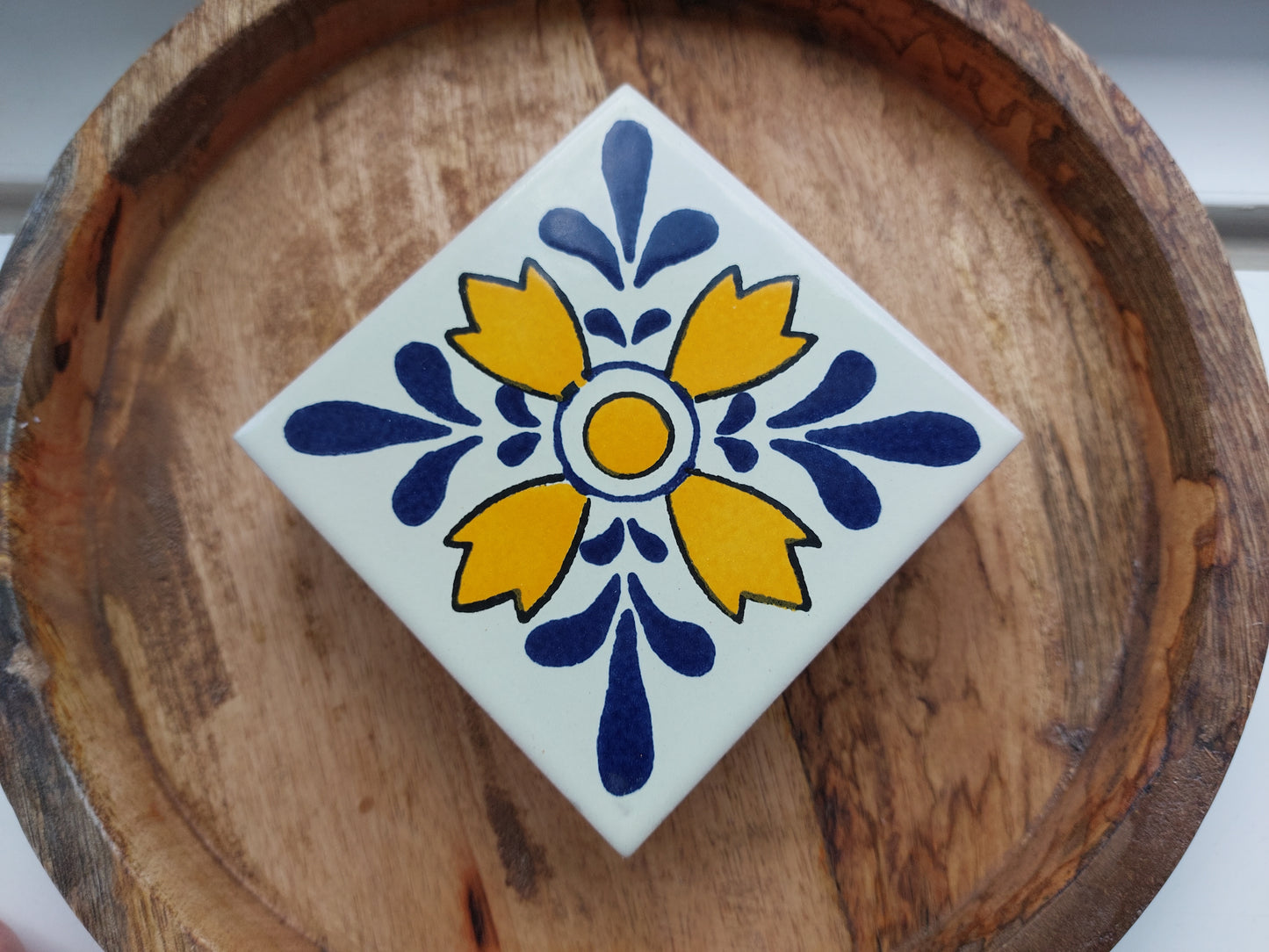Ceramic Mix Blue, Yellow and White Coasters