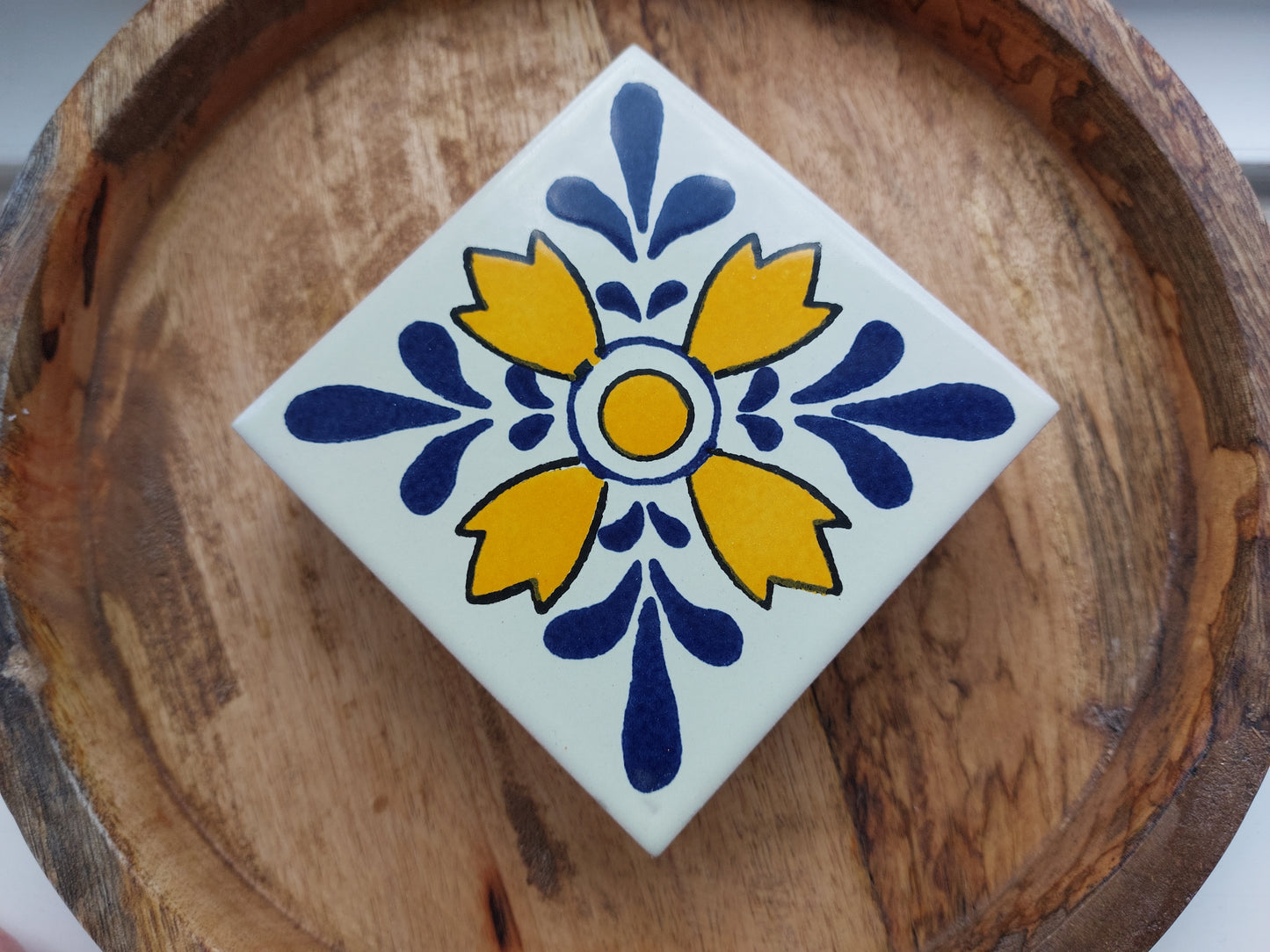 Ceramic Mix Blue, Yellow and White Coasters