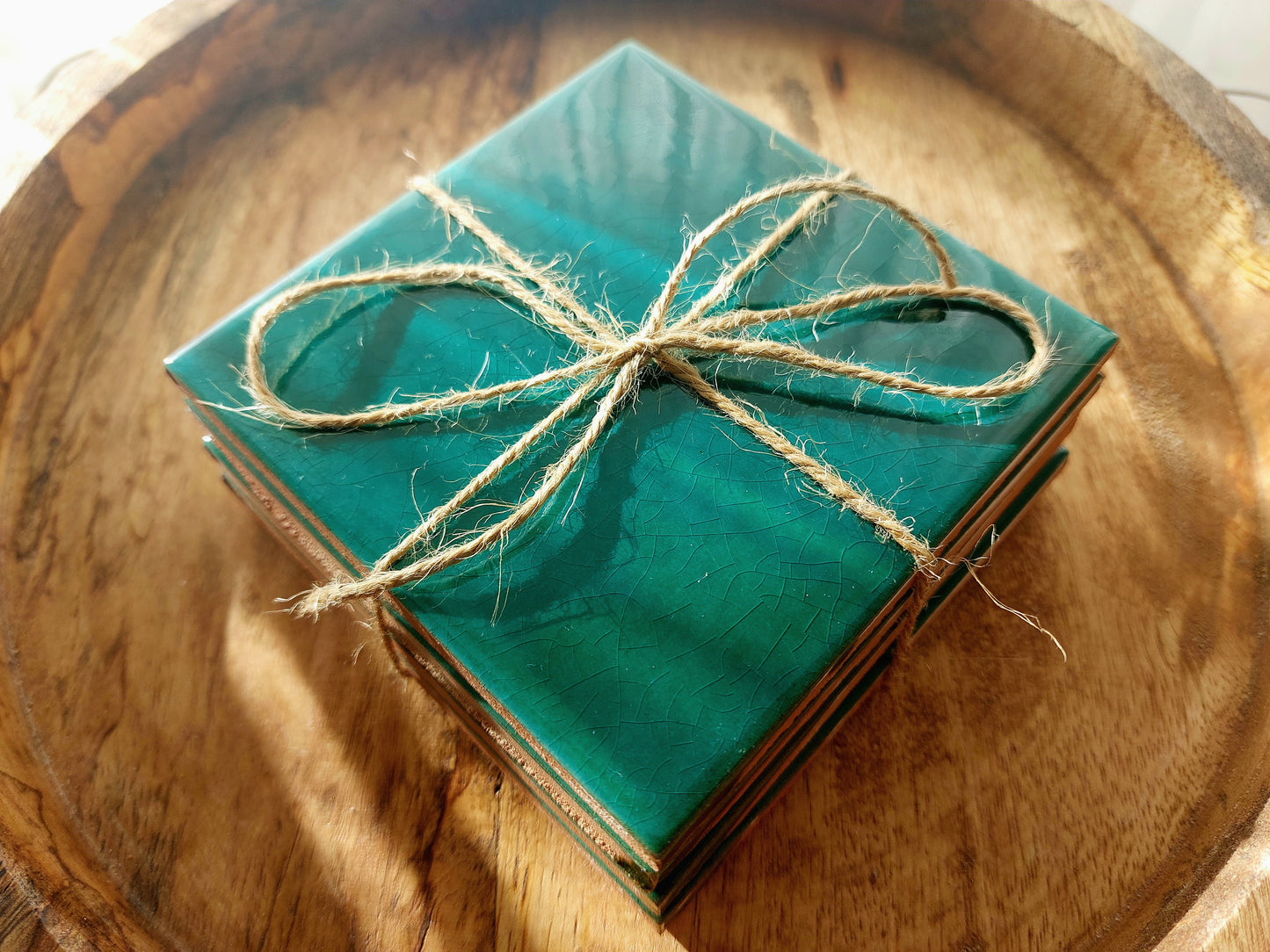 Ceramic Green coasters ( coasters set of 4 )