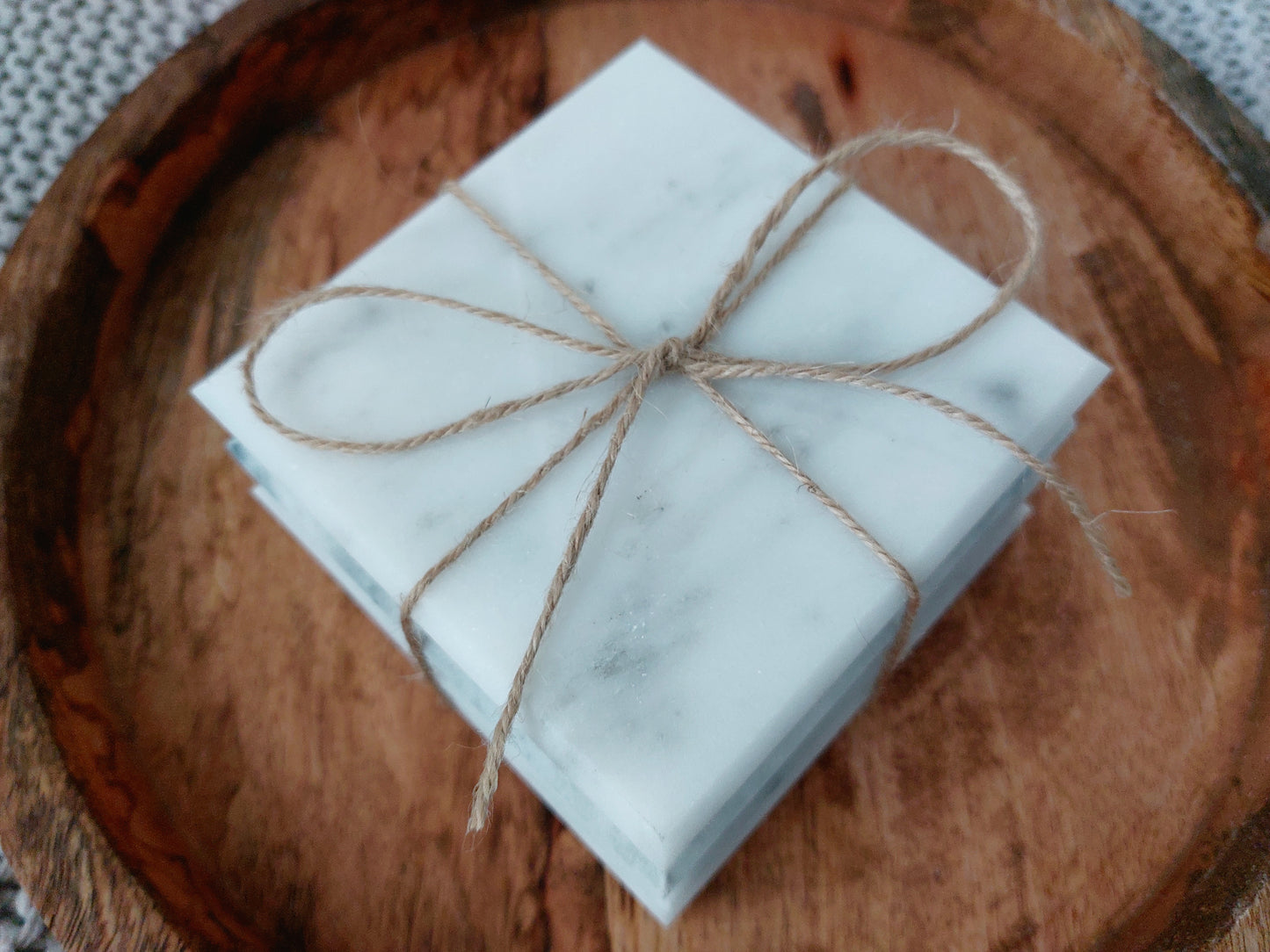 Smooth Natural Marble coasters set