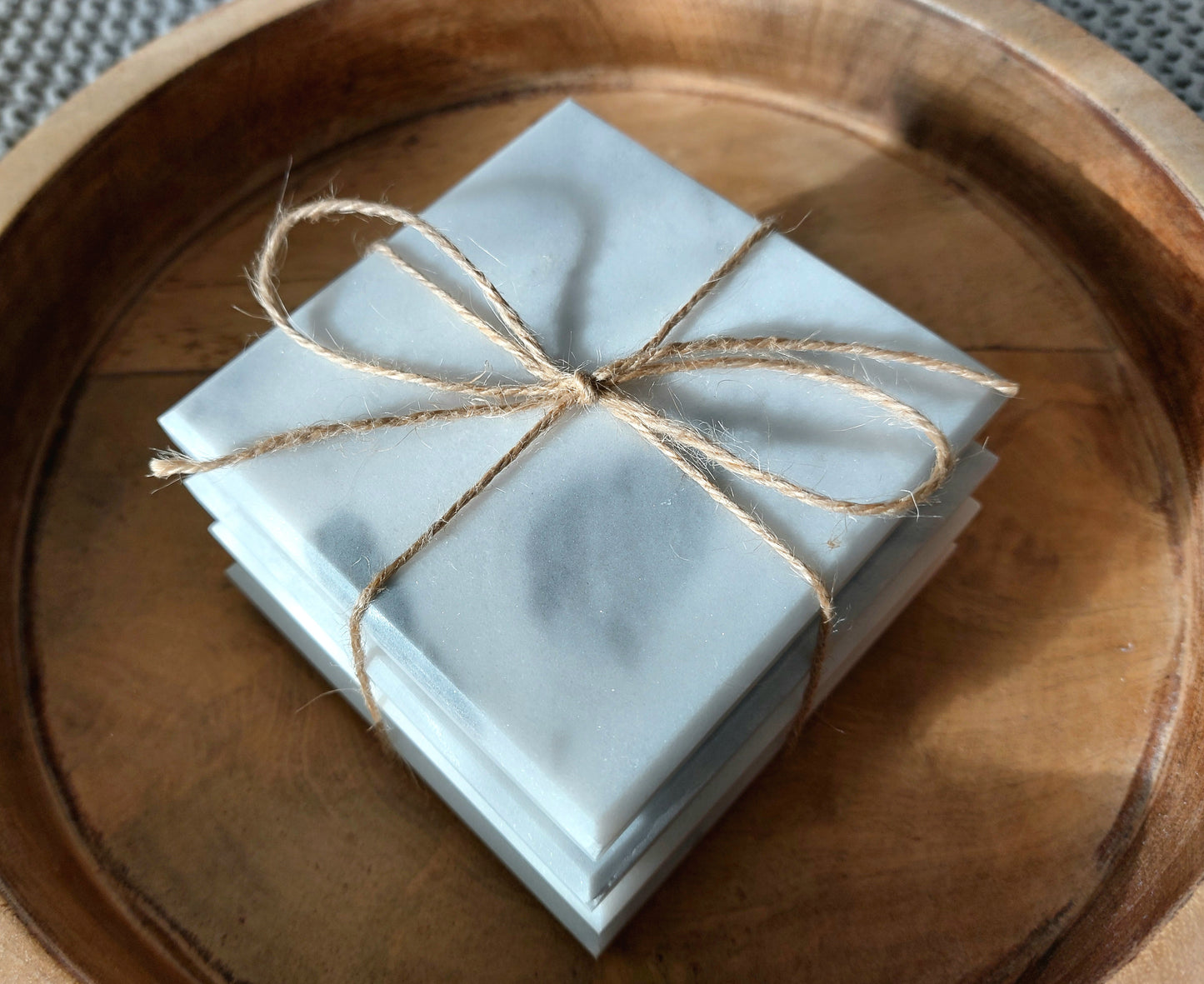 Smooth Natural Marble coasters set