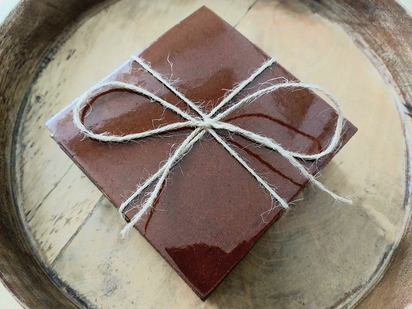 Rustic Terracotta Coasters Brown