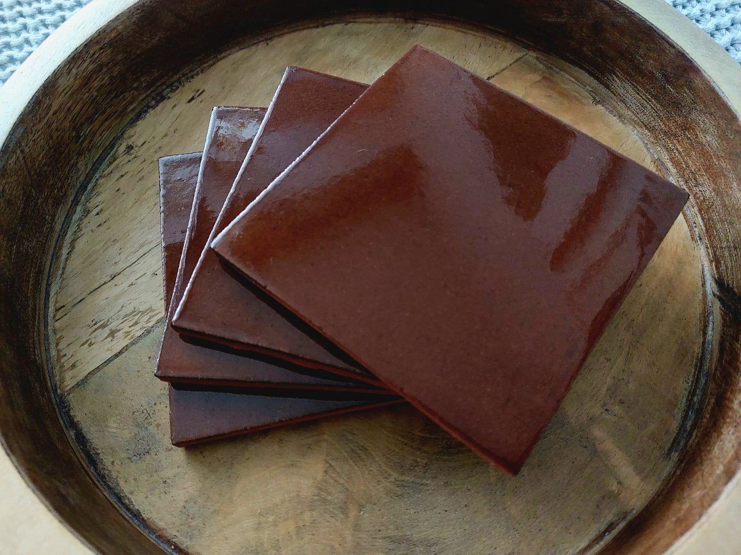 Rustic Terracotta Coasters Brown