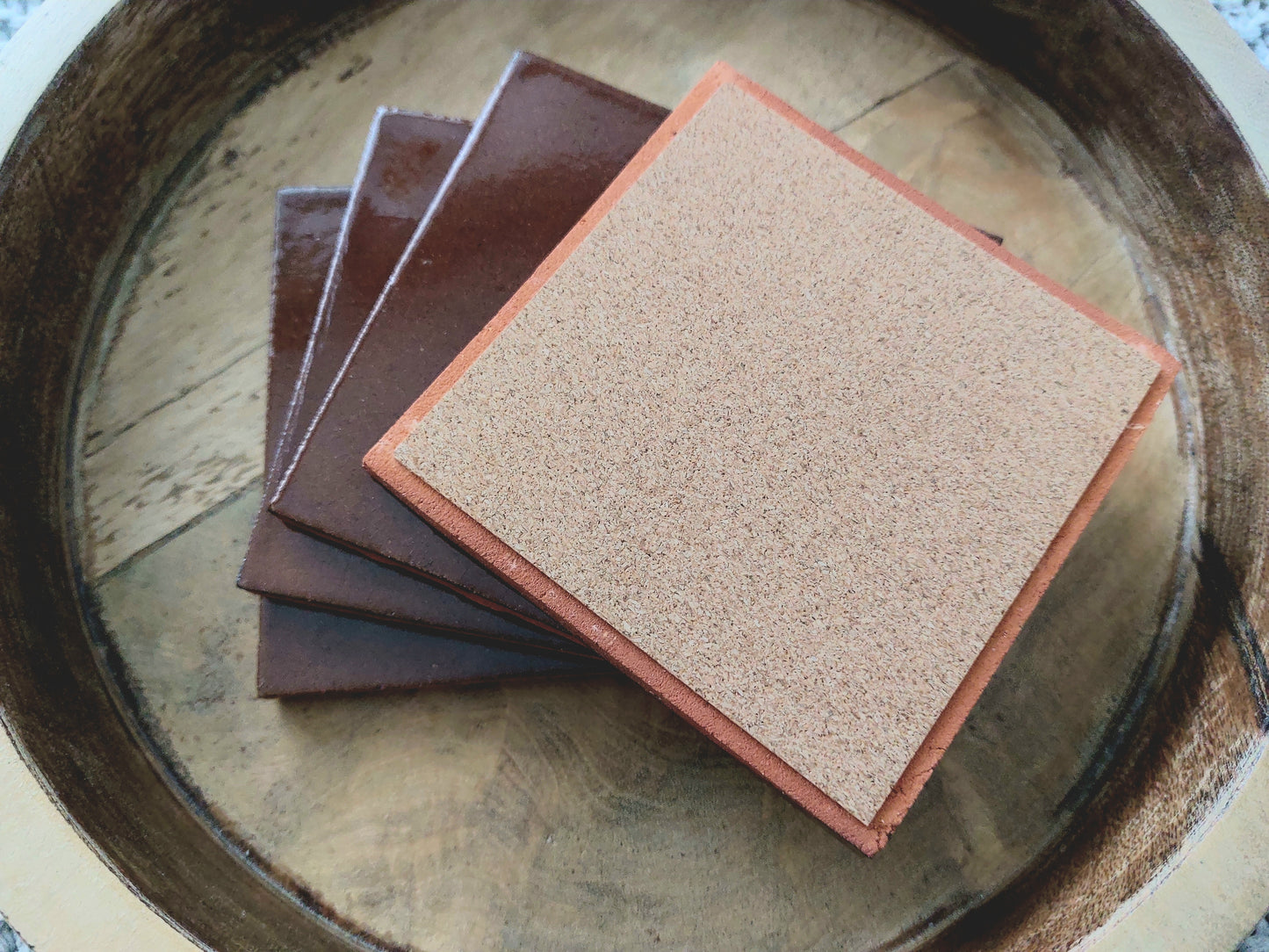 Rustic Terracotta Coasters Brown