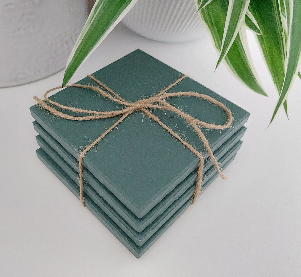 Ceramic Matte Green Coasters