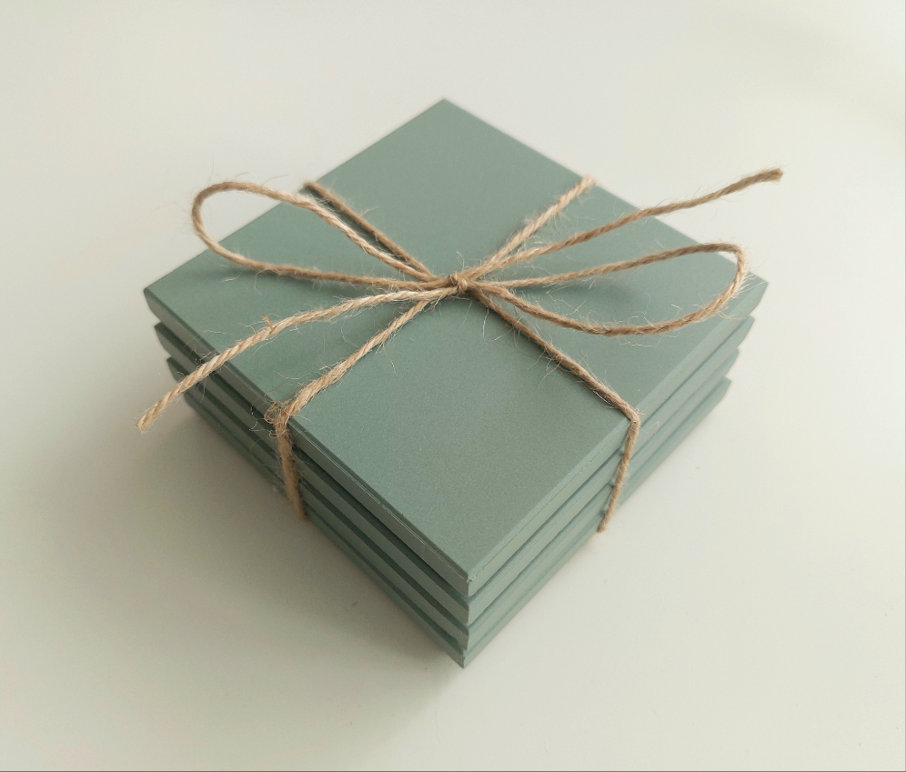 Ceramic Matte Light Green Coasters