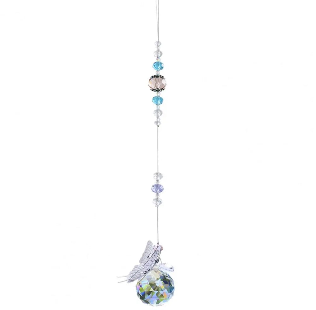 Butterfly Suncatcher Hanging Crystals Prism Rainbow Maker