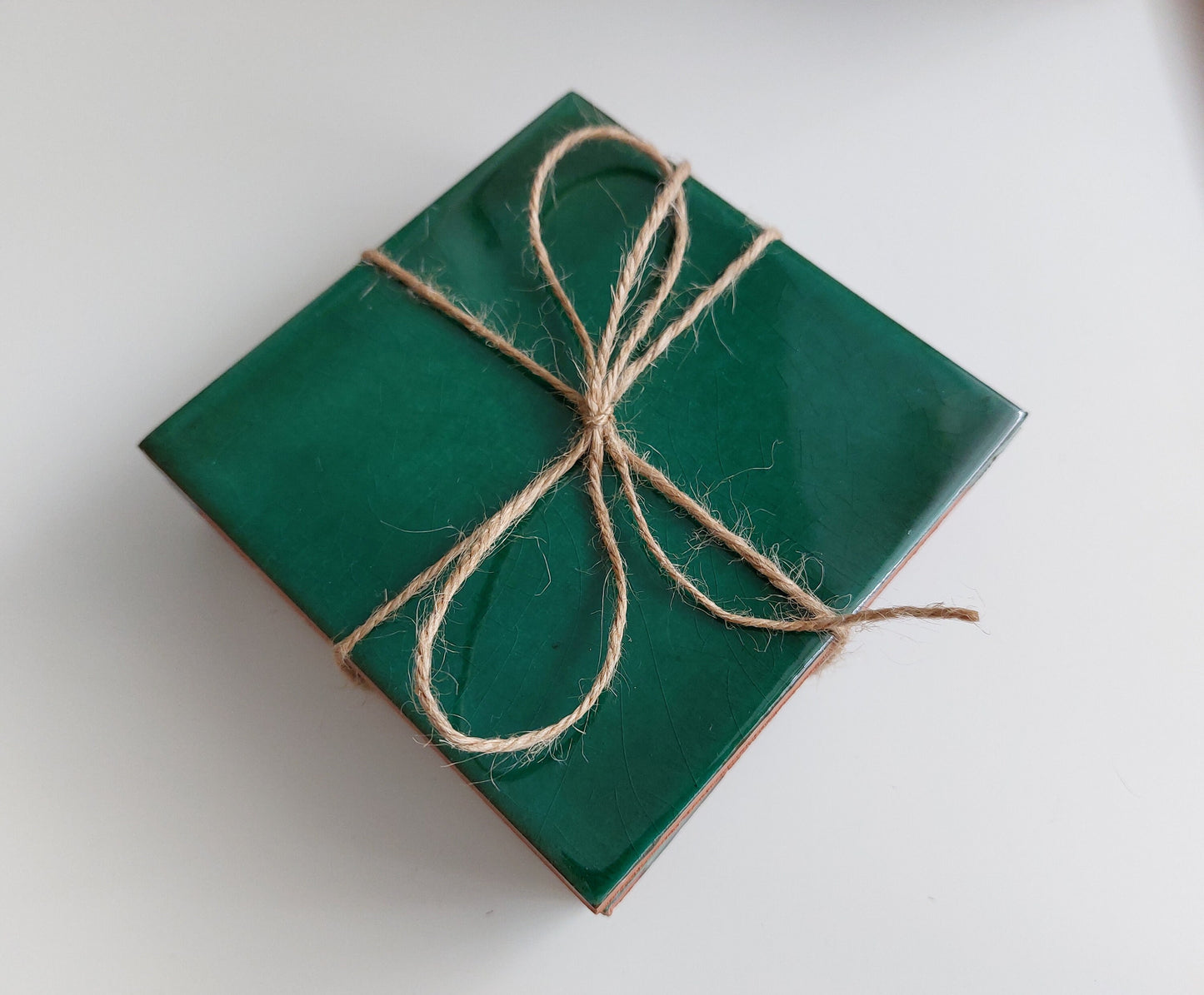 Ceramic Green coasters ( coasters set of 4 )