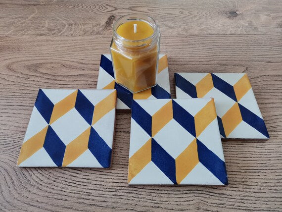 Ceramic Mix colours Geometric Coasters