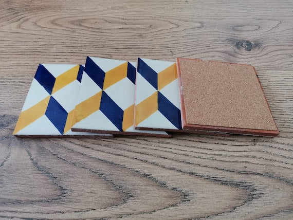 Ceramic Mix colours Geometric Coasters