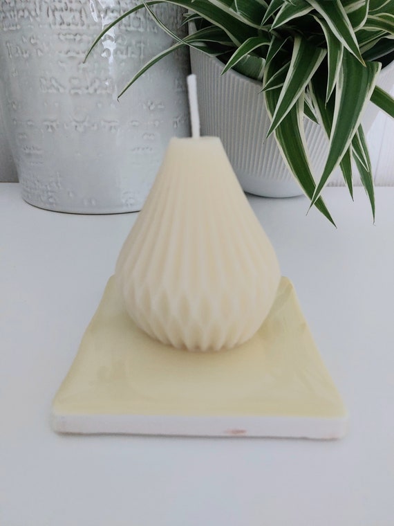 Ceramic Light Yellow glazed coasters ( set of 4 )