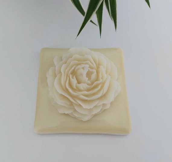 Ceramic Light Yellow glazed coasters ( set of 4 )