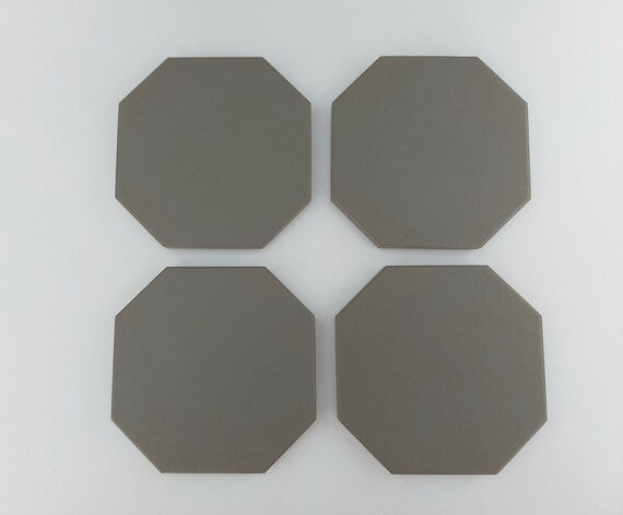 Ceramic Matte Grey Octagon Coasters
