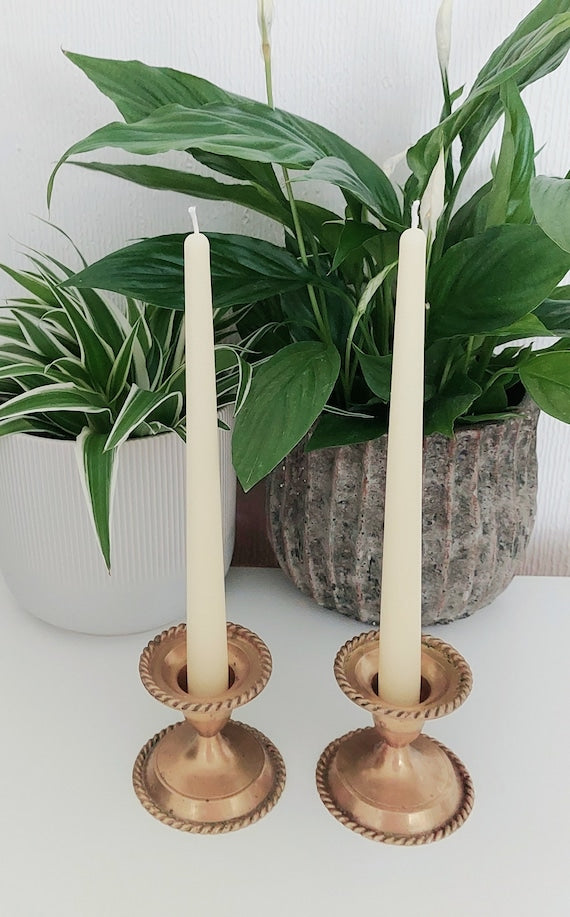 2× Dinner Taper Beeswax candles 25cmx2 cm