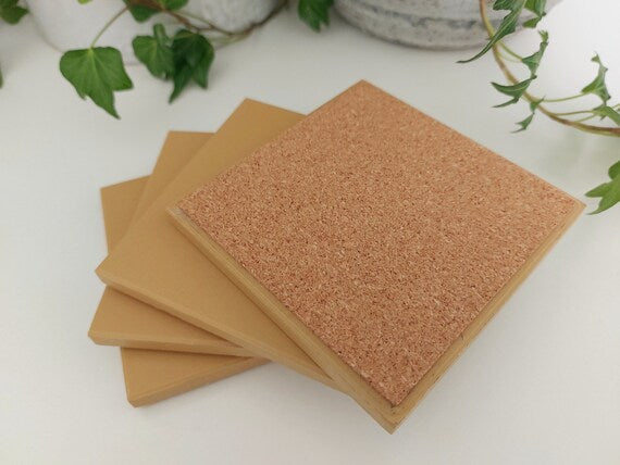 Ceramic Matte Yellow Coasters