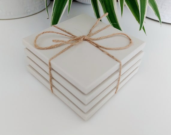 Ceramic Matte White Coasters