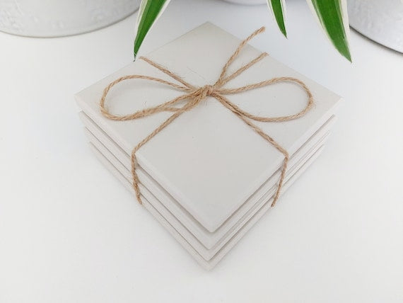 Ceramic Matte White Coasters