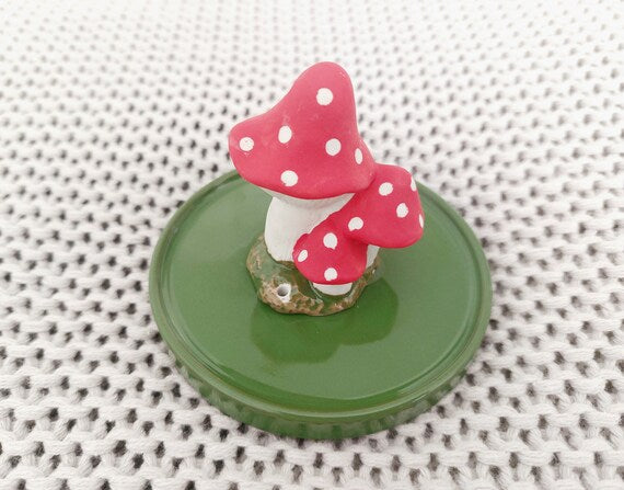 Ceramic Mushroom Incense Stick Burner / Holder