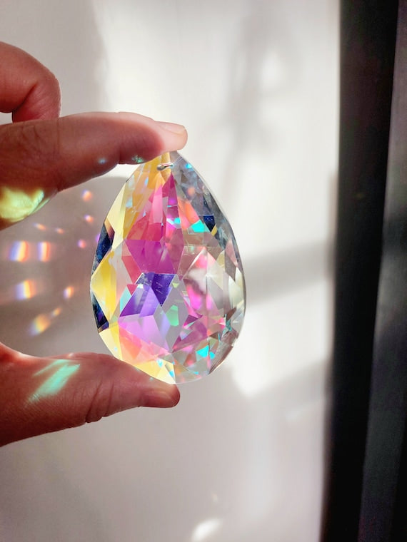 Large Hanging Crystals Prism Rainbow Maker Suncatcher 76mm