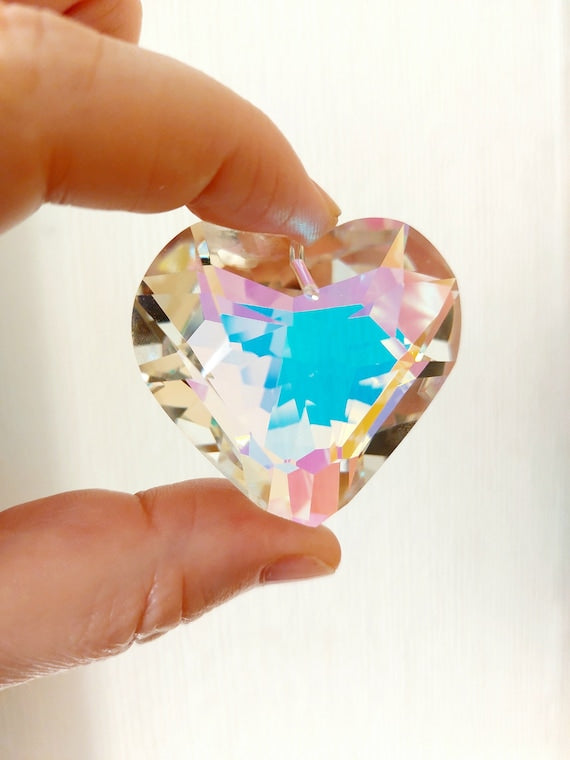 Heart Hanging Crystals Prism Rainbow Maker 45 mm