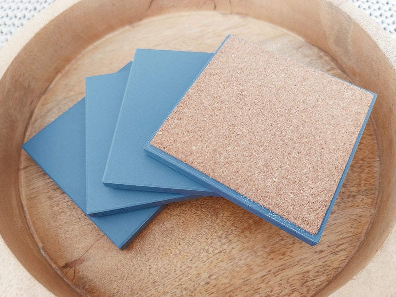 Ceramic Matte Blue Coasters