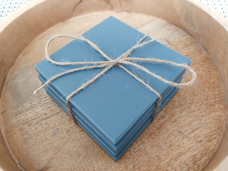 Ceramic Matte Blue Coasters
