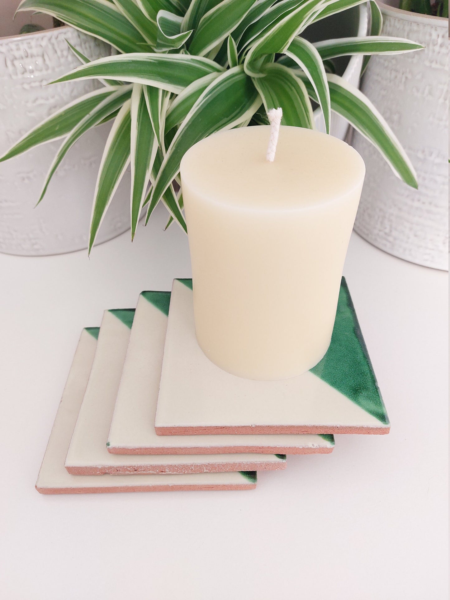 Ceramic Coasters Geometric Pattern