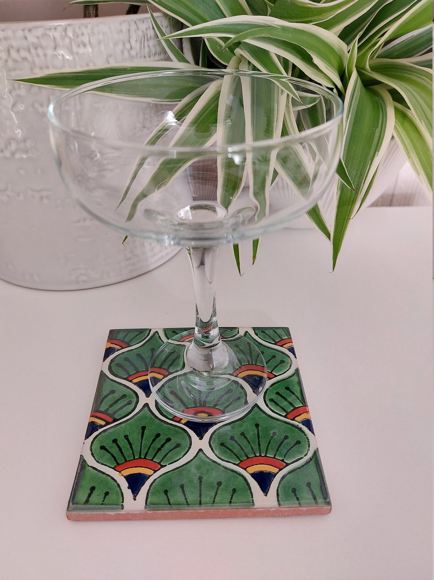 Ceramic Peacock Feather Coasters (set of 4)