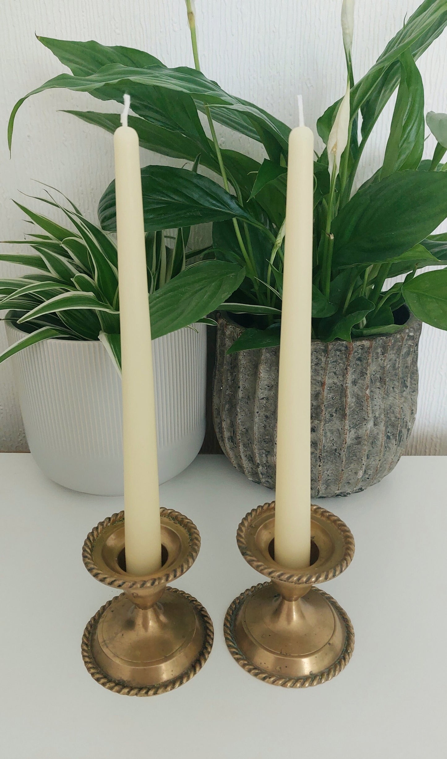 2× Dinner Taper Beeswax candles 25cmx2 cm