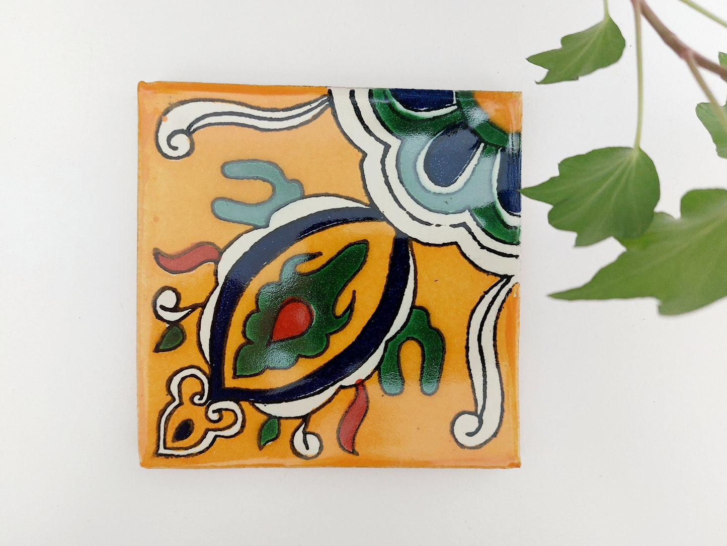 Ceramic Coasters Warm Mix Yellow and Blue pattern