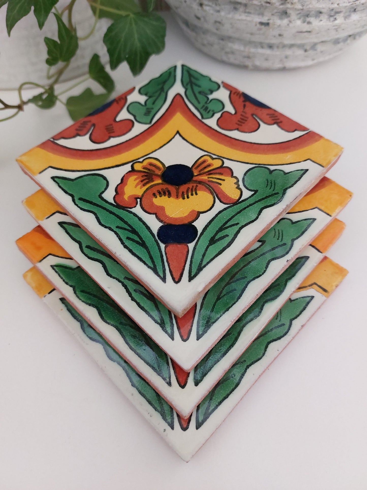 Ceramic Flower Coasters