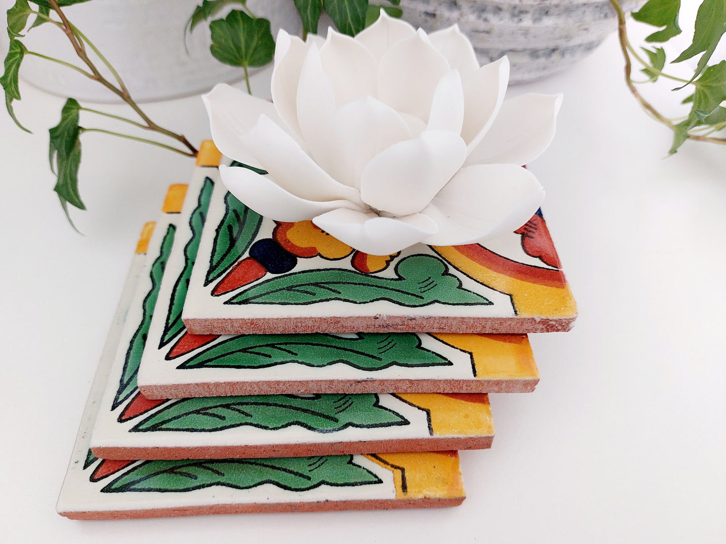 Ceramic Flower Coasters