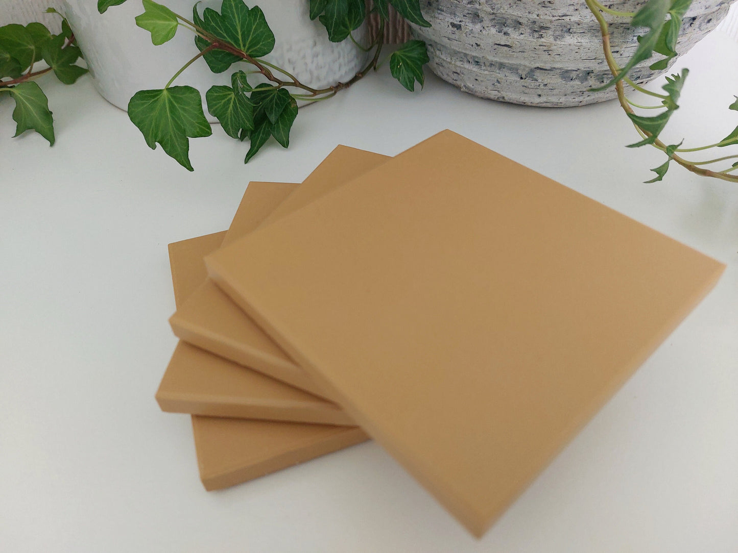Ceramic Matte Yellow Coasters