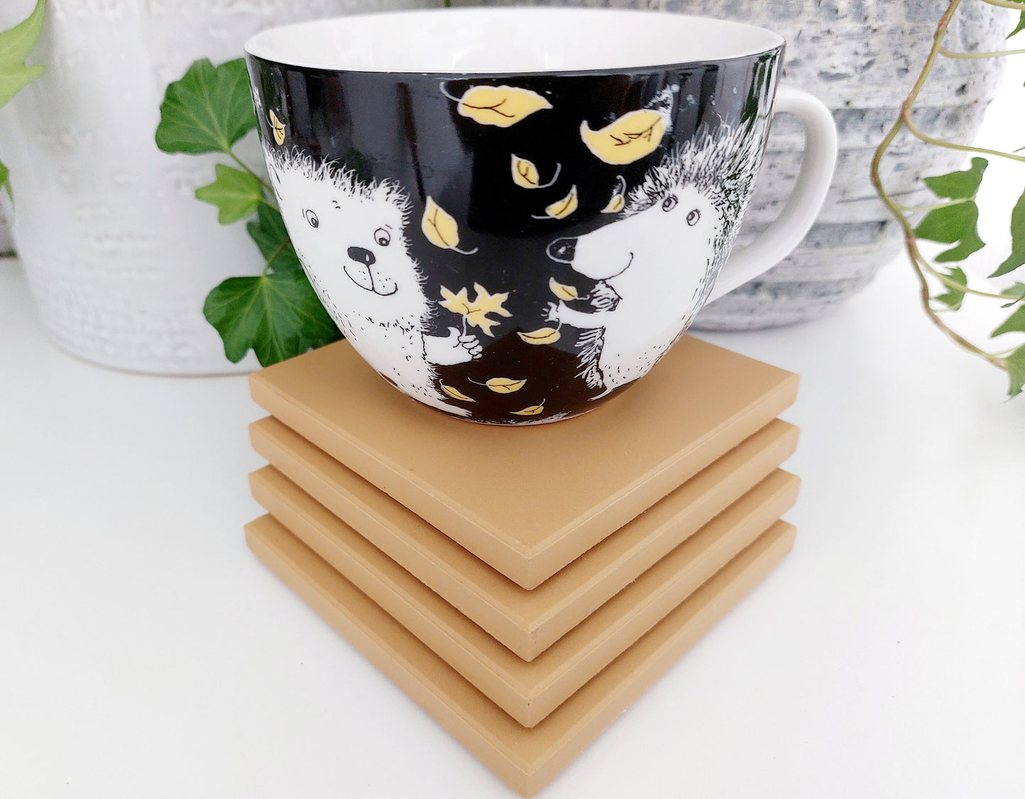 Ceramic Matte Yellow Coasters