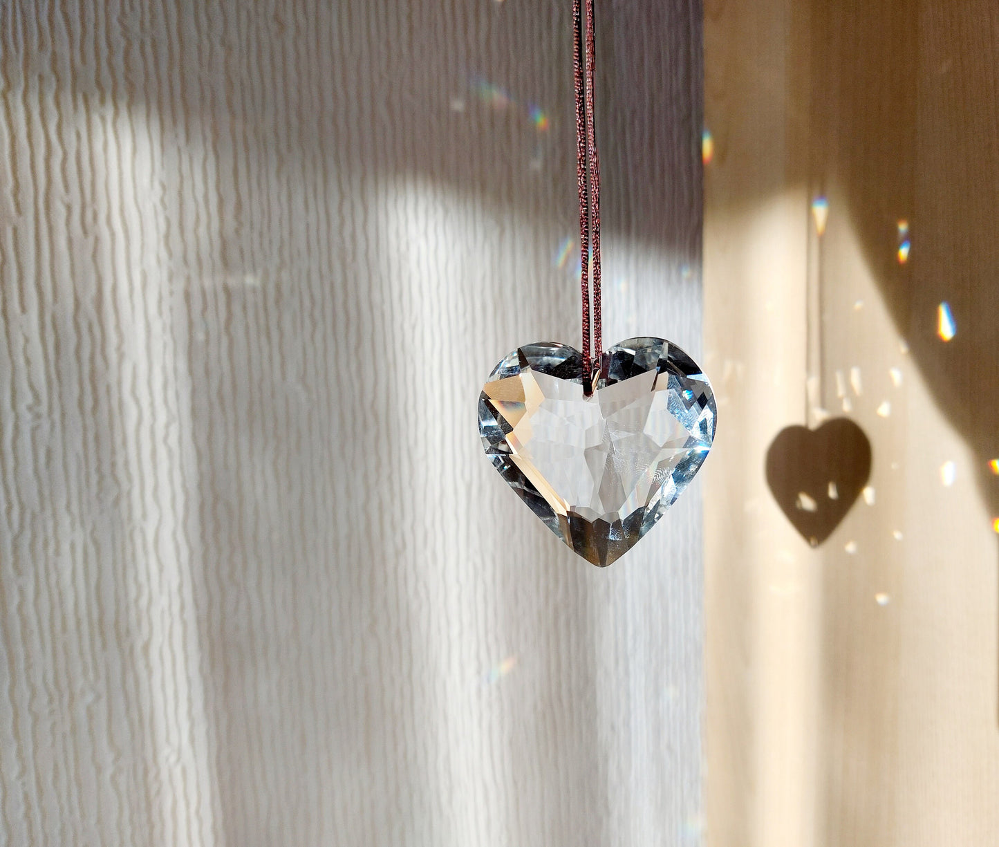Heart Hanging Crystals Prism Rainbow Maker 45 mm