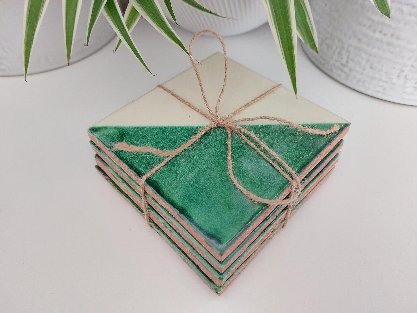 Ceramic Coasters Geometric Pattern