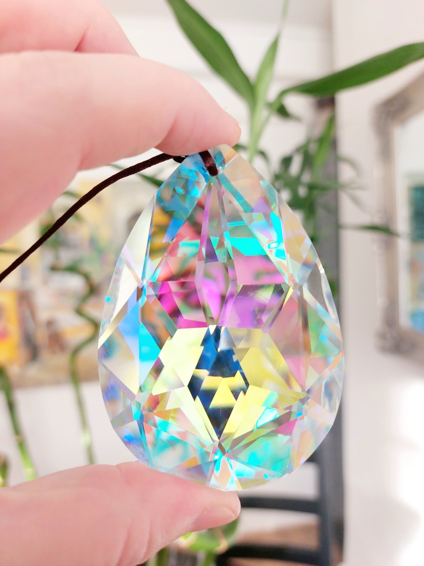 Large Hanging Crystals Prism Rainbow Maker Suncatcher 76mm