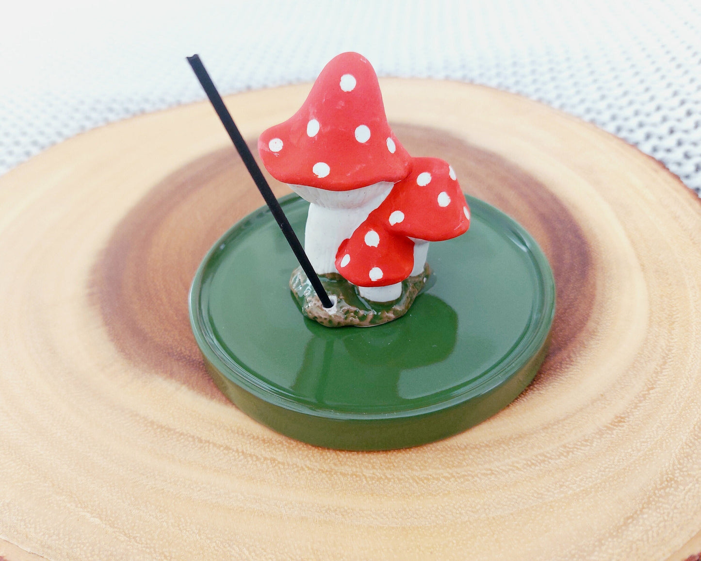 Ceramic Mushroom Incense Stick Burner / Holder