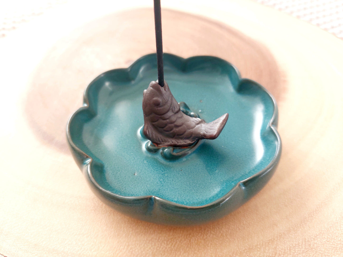 Ceramic Fich Incense holder/ burner / Home Decoration