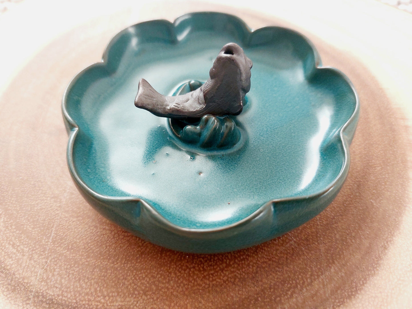 Ceramic Fich Incense holder/ burner / Home Decoration