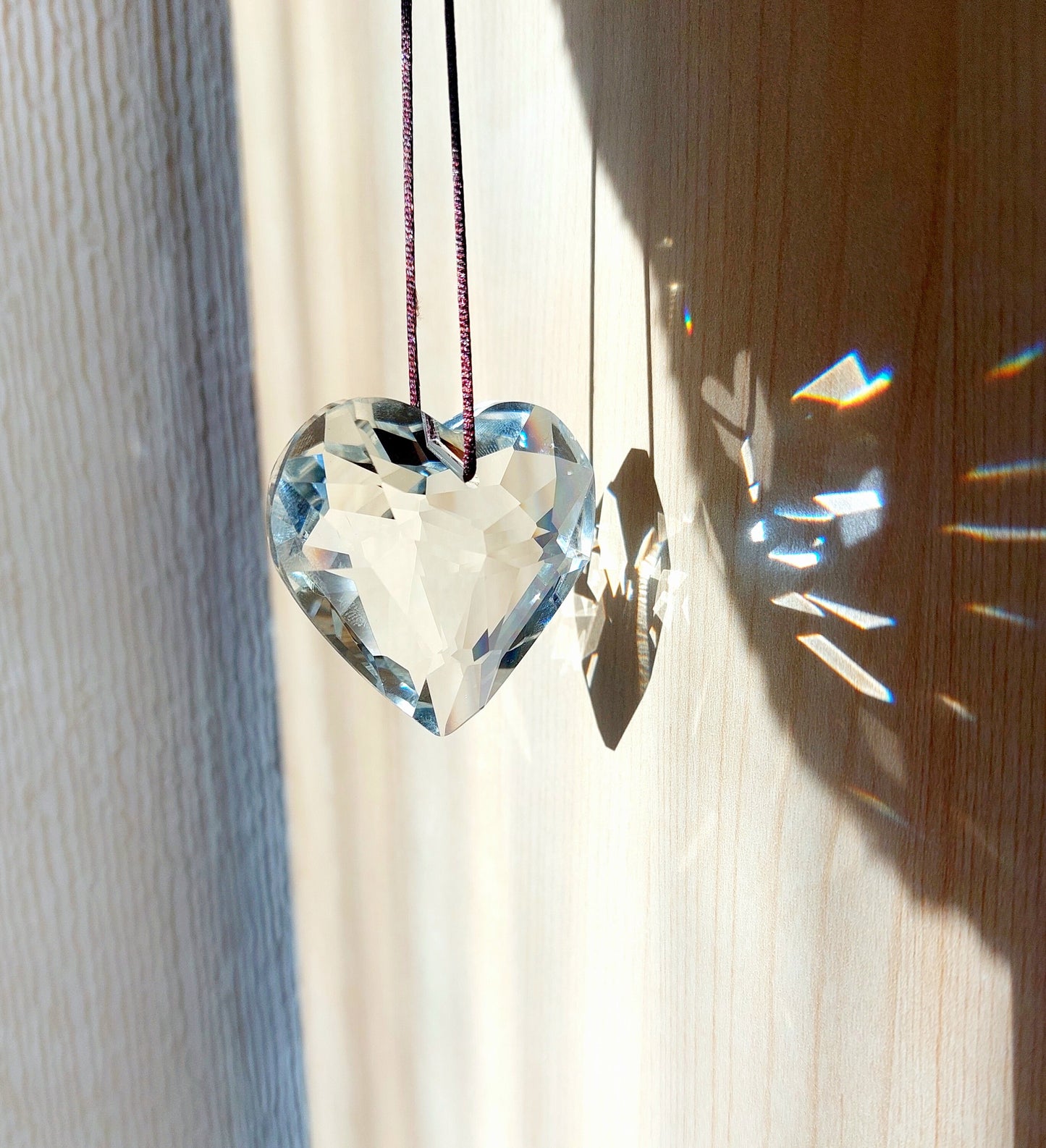 Heart Hanging Crystals Prism Rainbow Maker 45 mm